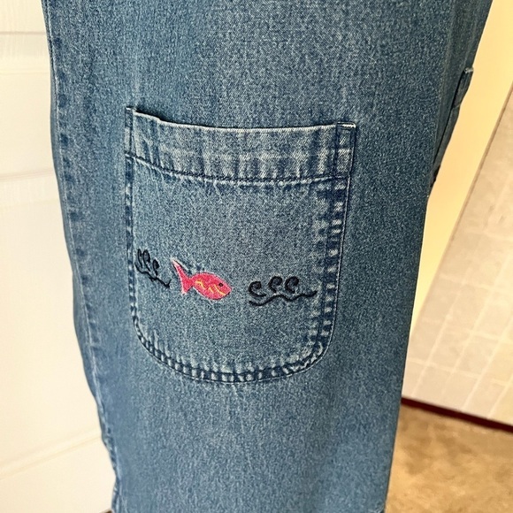 CB Casual Blue Midi Dress Scoop Neck Short Sleeve - Picture 5 of 15